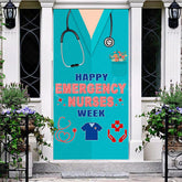 Lofaris Teal Clothing Happy Emeragency Nurses Week Door Cover